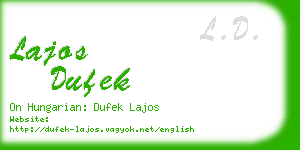 lajos dufek business card